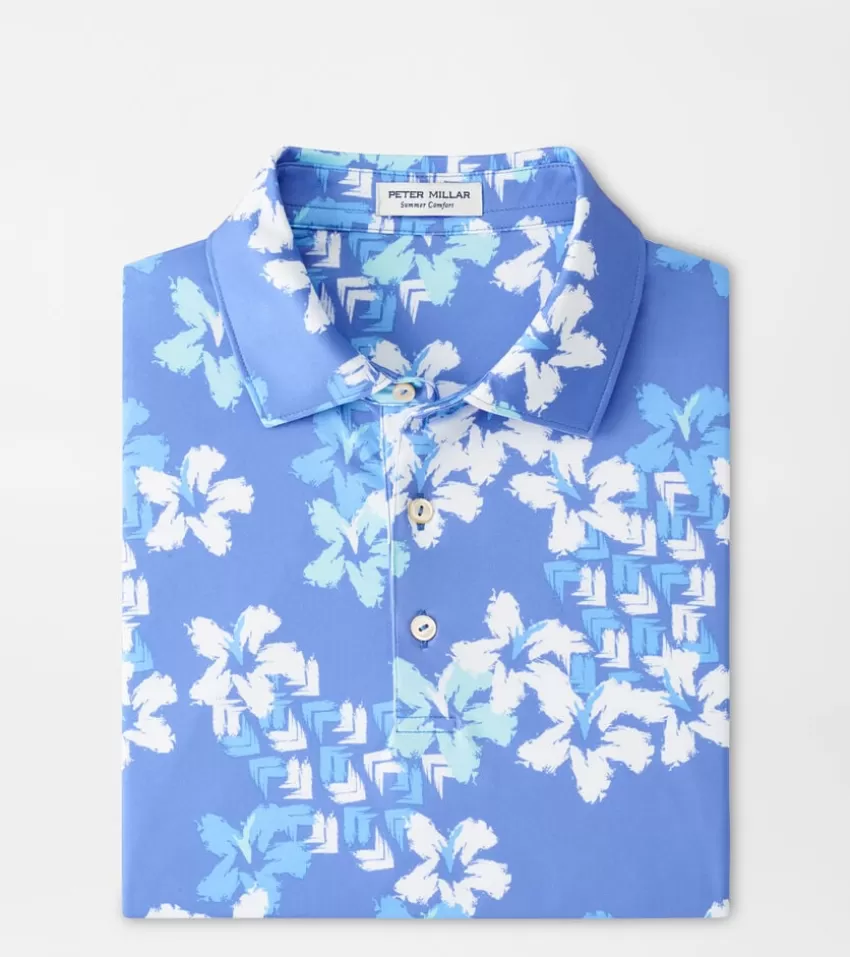 Peter Millar Polos | Polos^Abstract Floral Performance Jersey Polo BONDIBLUE