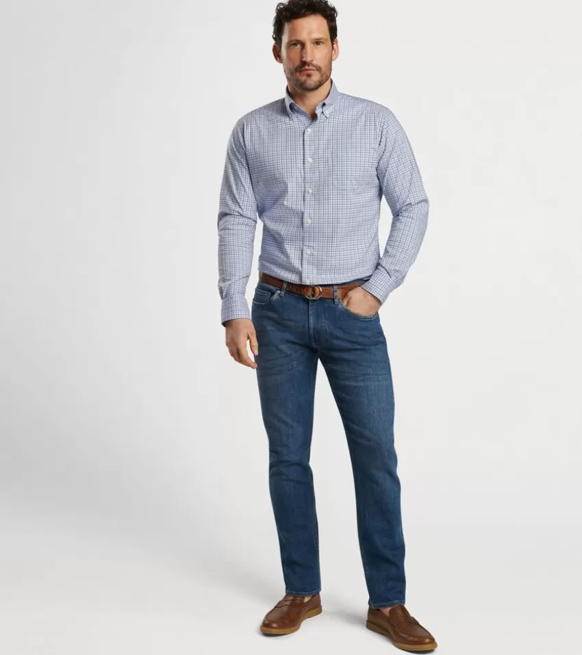 Peter Millar Sport Shirts^Albert Crown Lite Cotton-Stretch Sport Shirt Galaxy