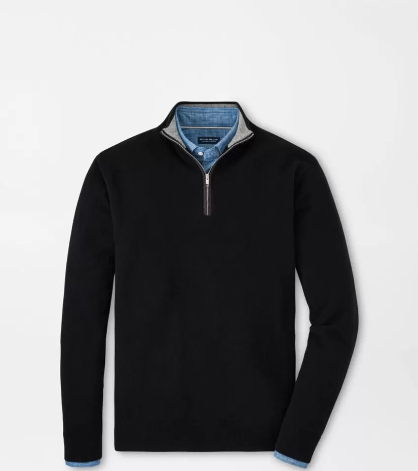 Peter Millar Sweaters^Artisan Crafted Cashmere Flex Quarter-Zip Black