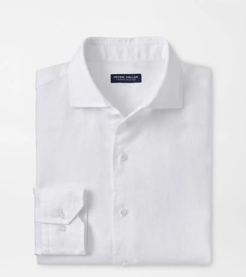 Peter Millar Sport Shirts^Astino Lino Délavé Sport Shirt BlueFrost