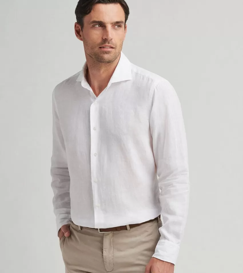 Peter Millar Sport Shirts^Astino Lino Délavé Sport Shirt BlueFrost