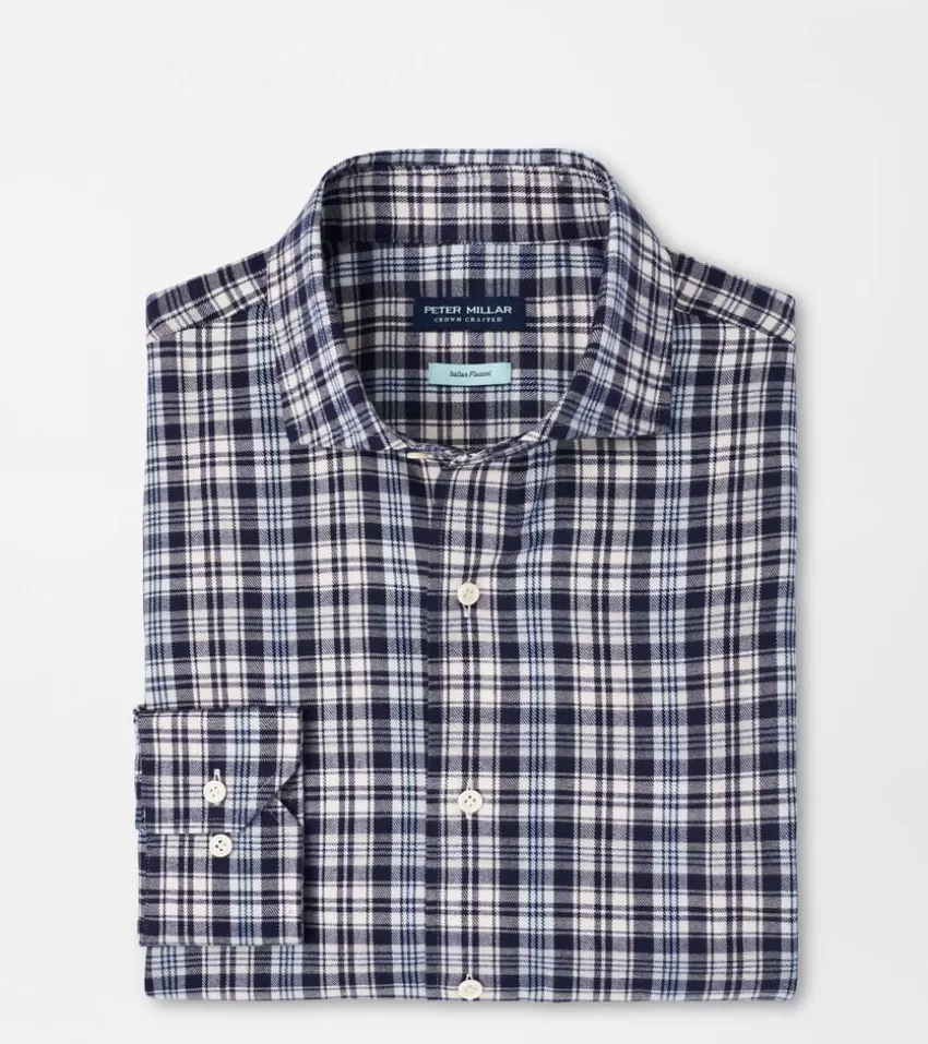 Peter Millar Sport Shirts^Bari Italian Flannel Sport Shirt Navy