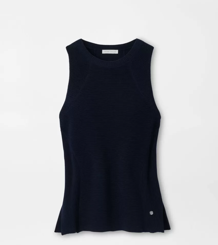 Peter Millar Sweaters^Campbell Ottoman Rib Sleeveless Sweater Navy