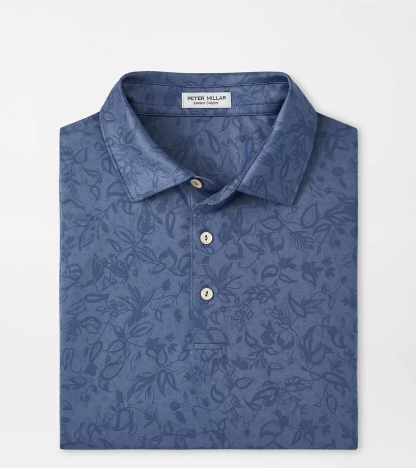 Peter Millar Polos | Polos^Carrow Botanical Performance Jersey Polo AstralBlue