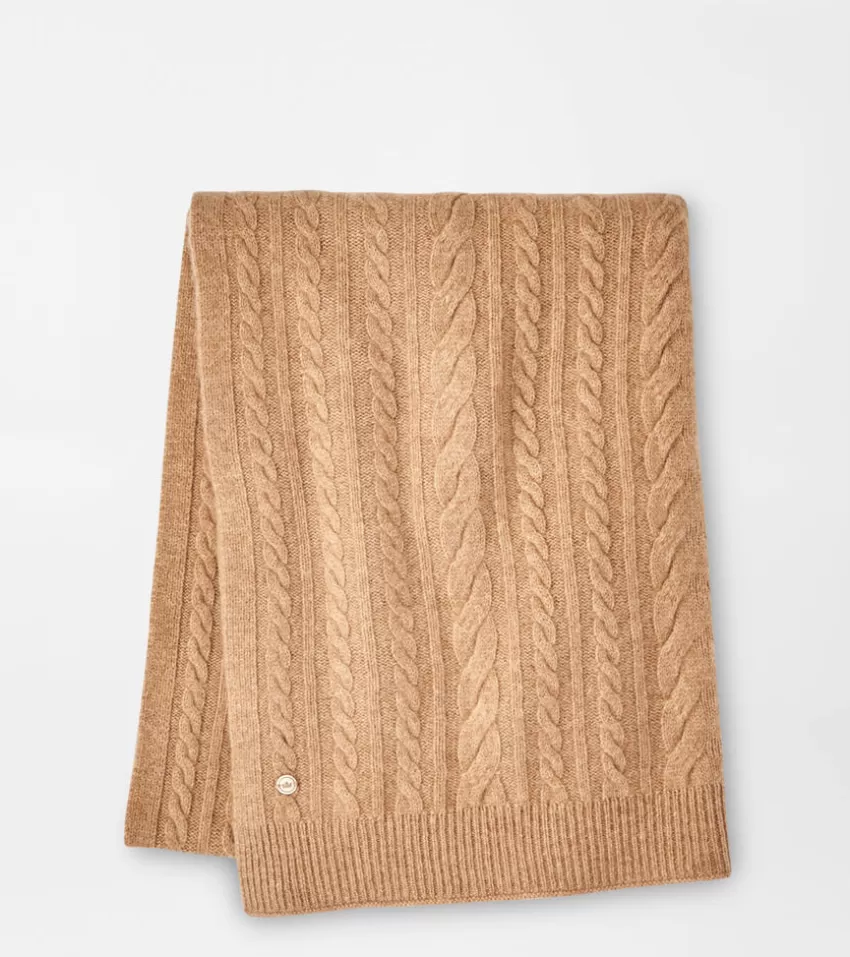 Peter Millar Shoes & Accessories^Cashmere Cable Knit Scarf Camel