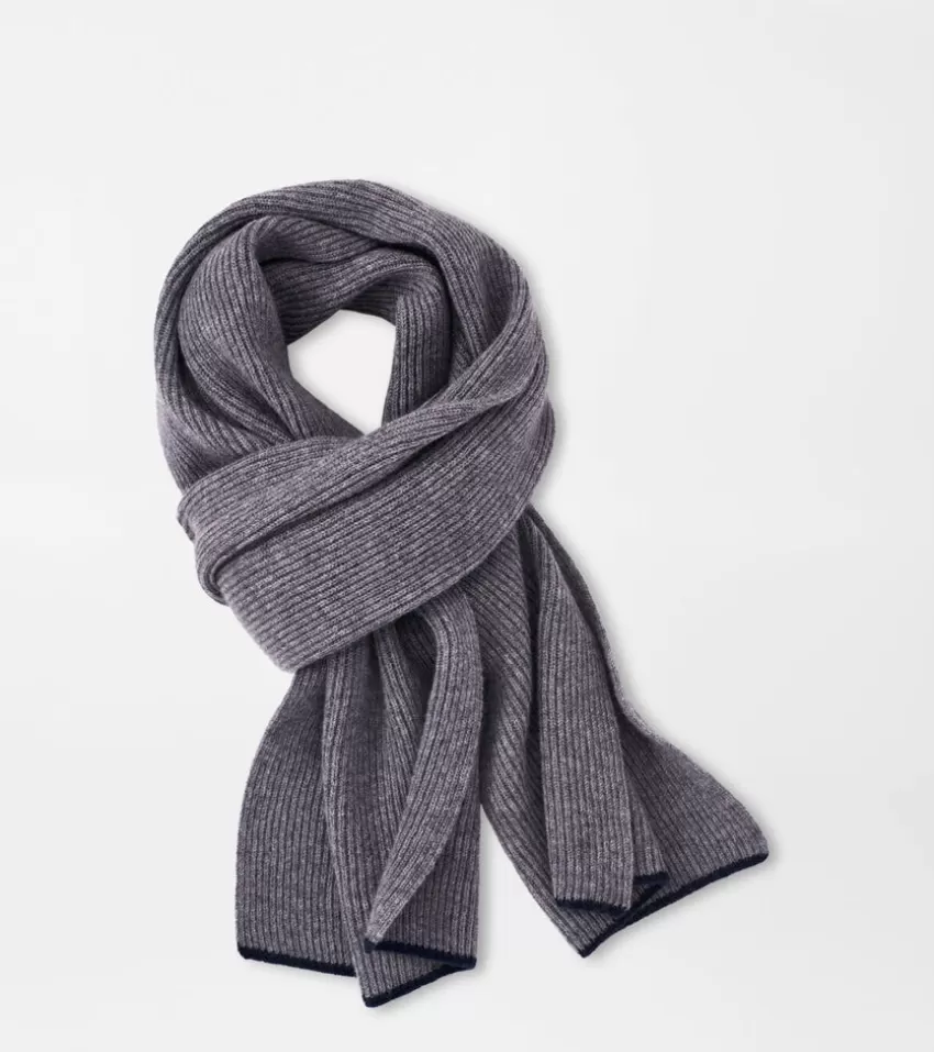 Peter Millar Hats, Gloves & Scarves^Cashmere English Rib Scarf LightGrey