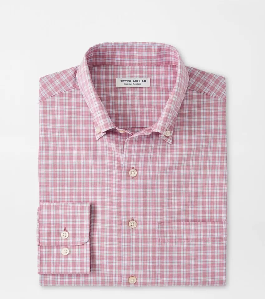 Peter Millar Sport Shirts^Collingwood Performance Poplin Sport Shirt ROSEWOOD