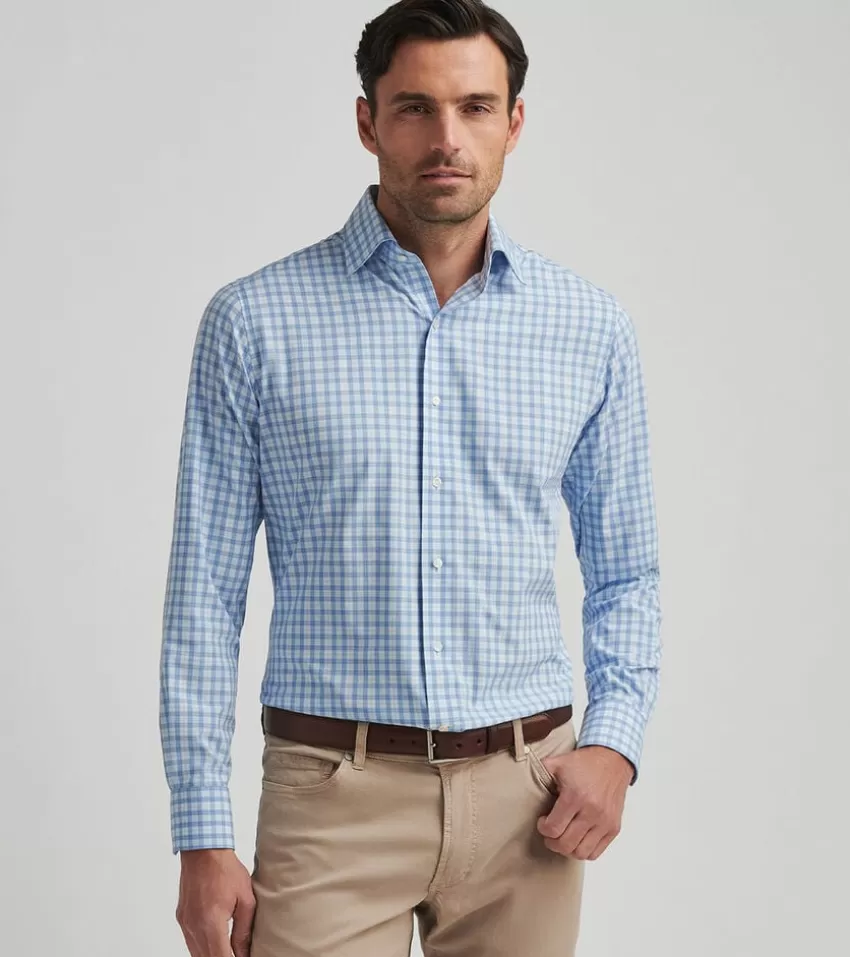 Peter Millar Sport Shirts^Coltrane Performance Poplin Sport Shirt ANGELITE