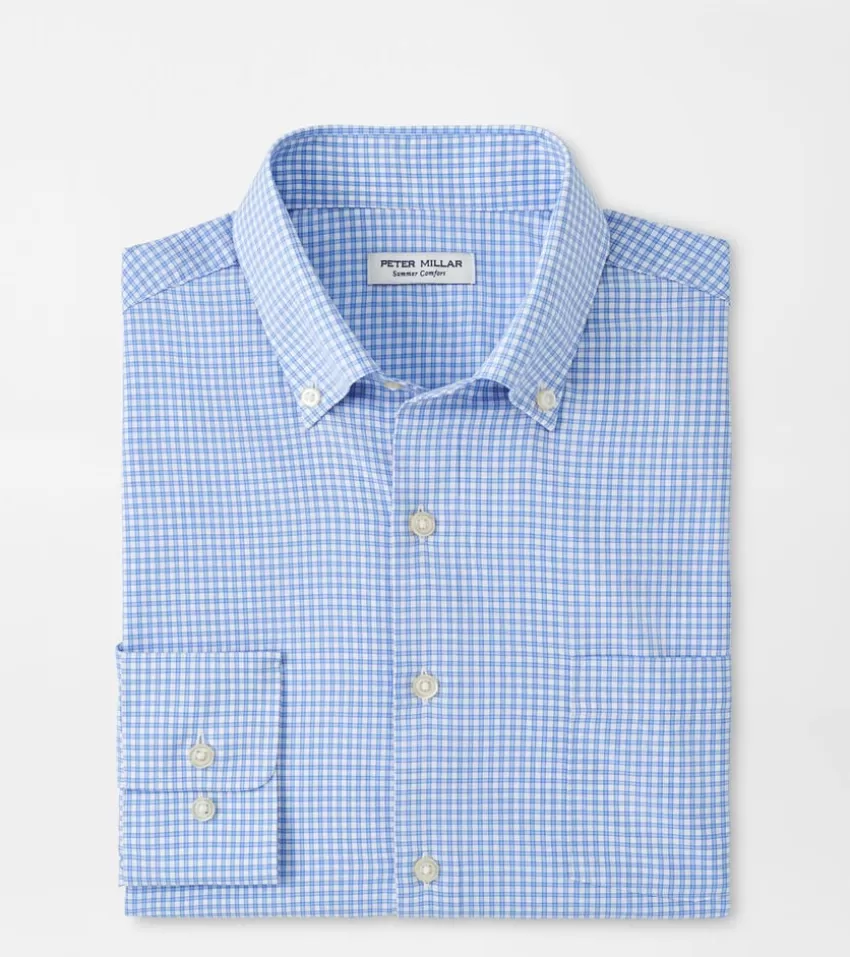 Peter Millar Sport Shirts^Cranbrook Performance Poplin Sport Shirt CottageBlue