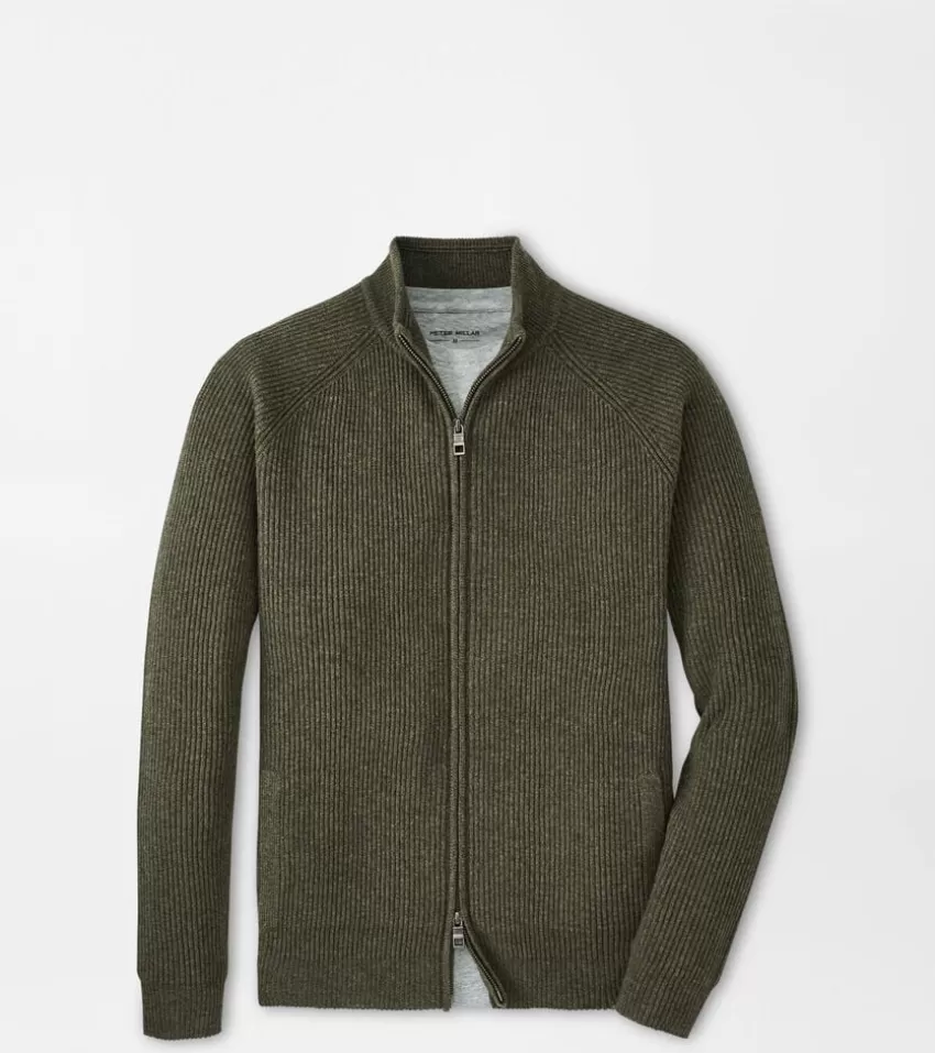 Peter Millar Sweaters^Crescent Full Zip Sweater Military