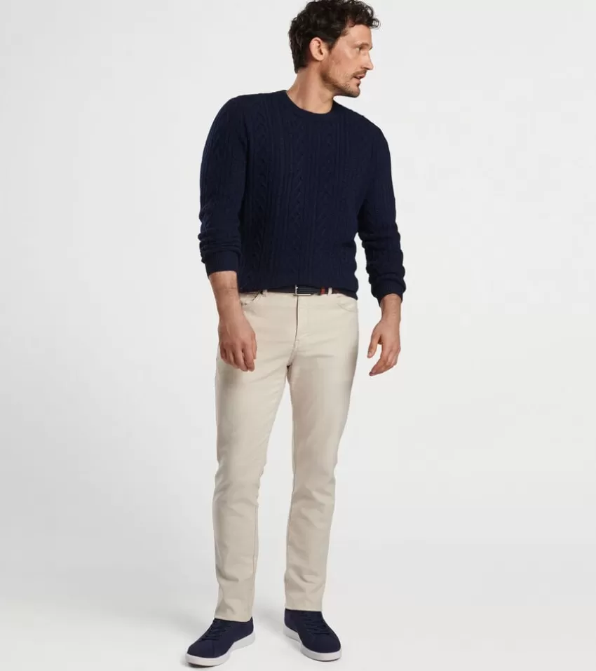 Peter Millar Sweaters^Crescent Ridge Cable Crew GaleGrey