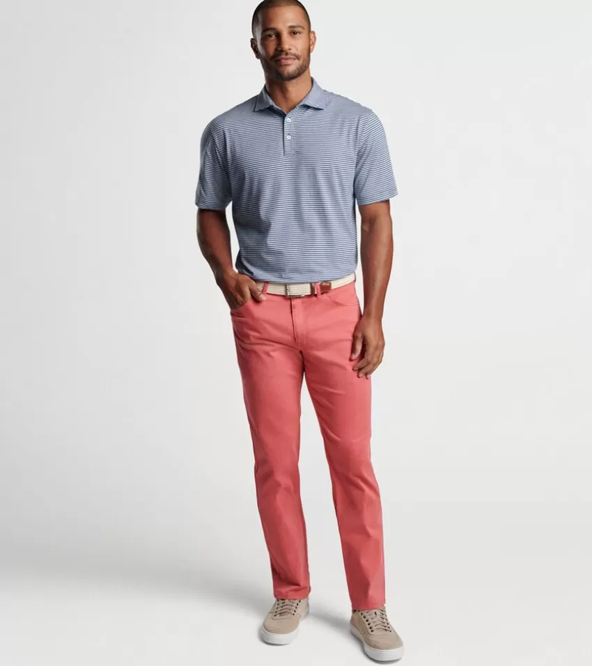 Peter Millar Polos^Crown Comfort Cotton Polo Trip Stripe AtlanticBlue