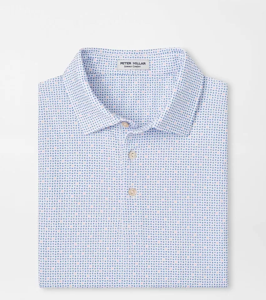 Peter Millar Polos | Polos^Daybreak Performance Jersey Polo WHITE/ASTRALBLUE