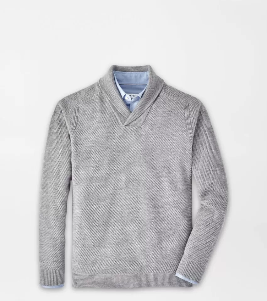 Peter Millar Sweaters^Dempsey Shawl Pullover Sweater GaleGrey