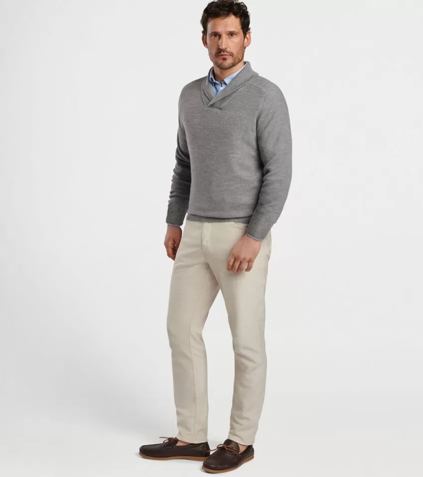 Peter Millar Sweaters^Dempsey Shawl Pullover Sweater GaleGrey