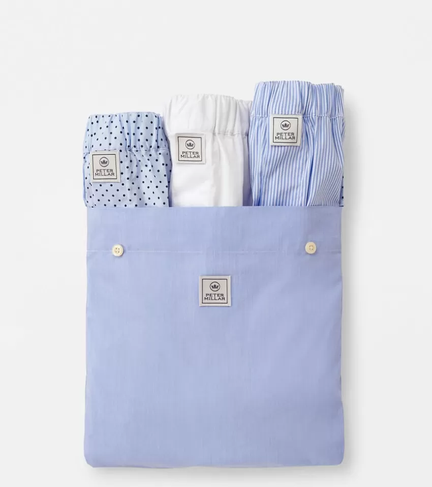 Peter Millar Boxers^Dempsey Three-Pack Cotton Boxer CottageBlue