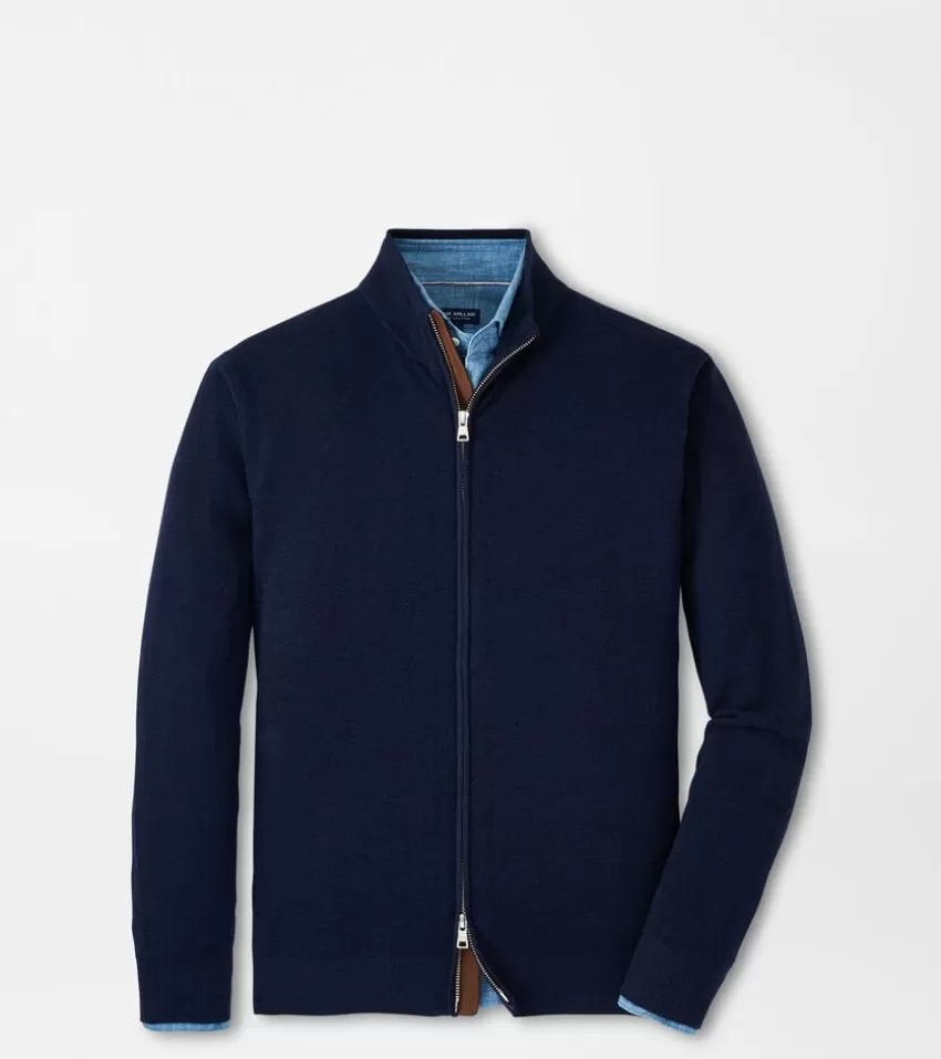 Peter Millar Sweaters^Excursionist Flex Full-Zip Sweater Navy