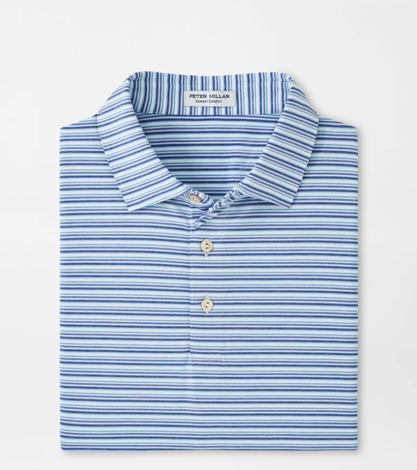 Peter Millar Polos | Polos^Fairmont Performance Jersey Polo White/CottageBlue