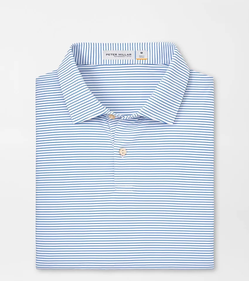 Peter Millar Polos | Polos^Featherweight Performance Stripe Polo White