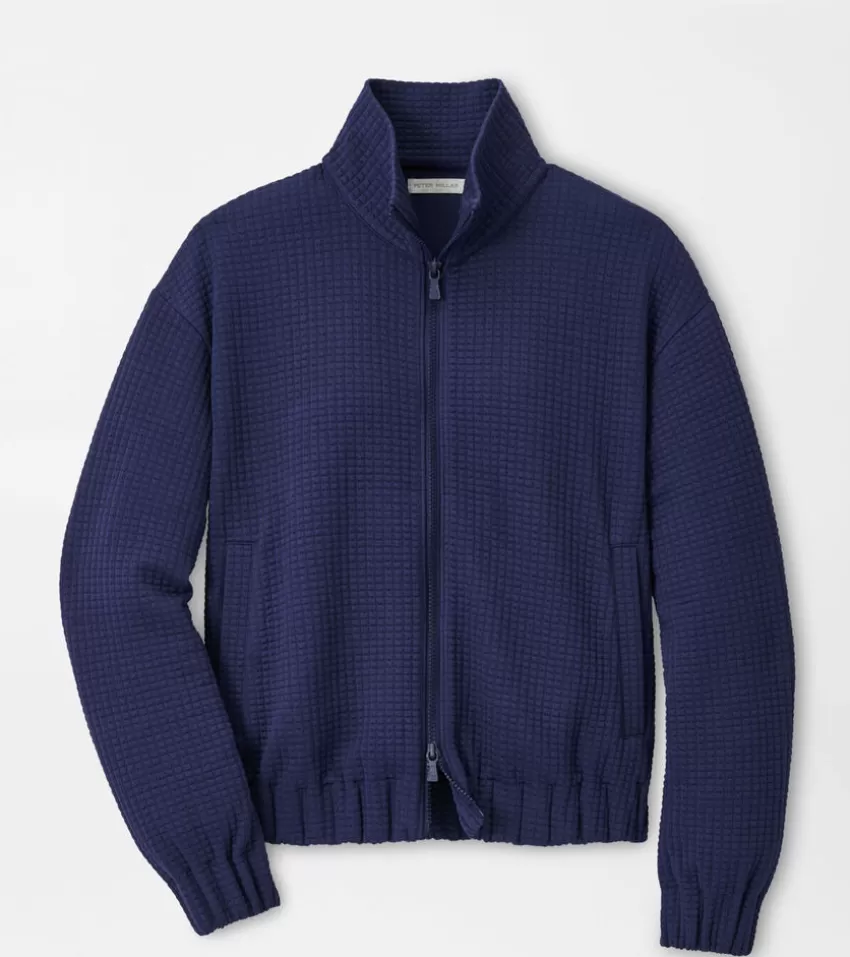 Peter Millar Pullovers & Layers | Pullovers & Layers^Flora Knit Jacquard Full-Zip Layer Navy