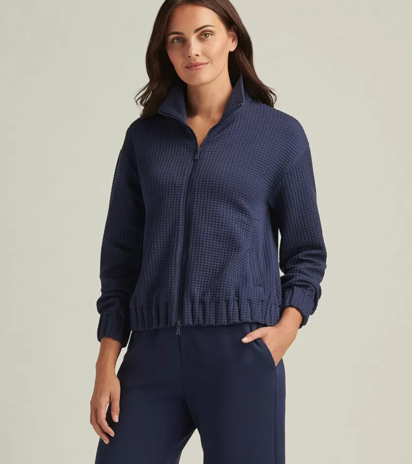 Peter Millar Pullovers & Layers | Pullovers & Layers^Flora Knit Jacquard Full-Zip Layer Navy