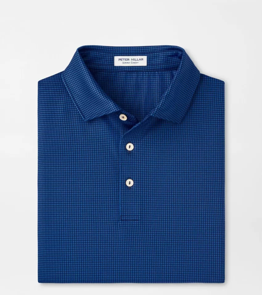 Peter Millar Polos | Polos^Gingham Performance Jersey Polo Navy