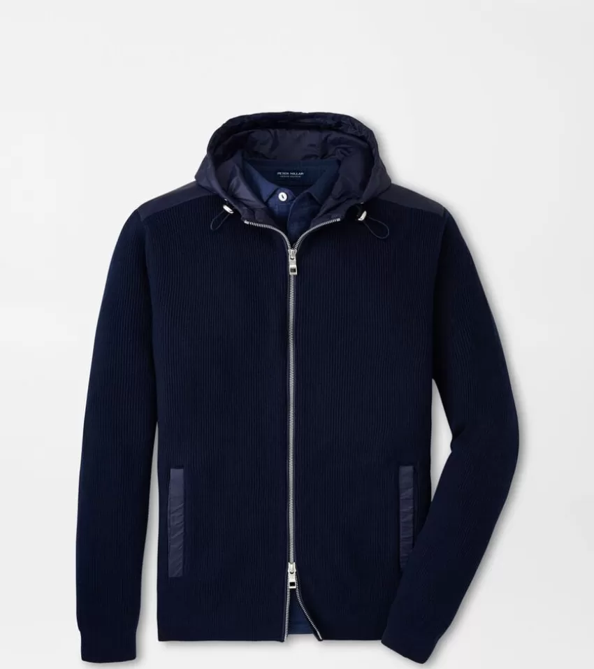 Peter Millar Sweaters | Hoodies^Holdridge Hybrid Full-Zip Hooded Sweater Black