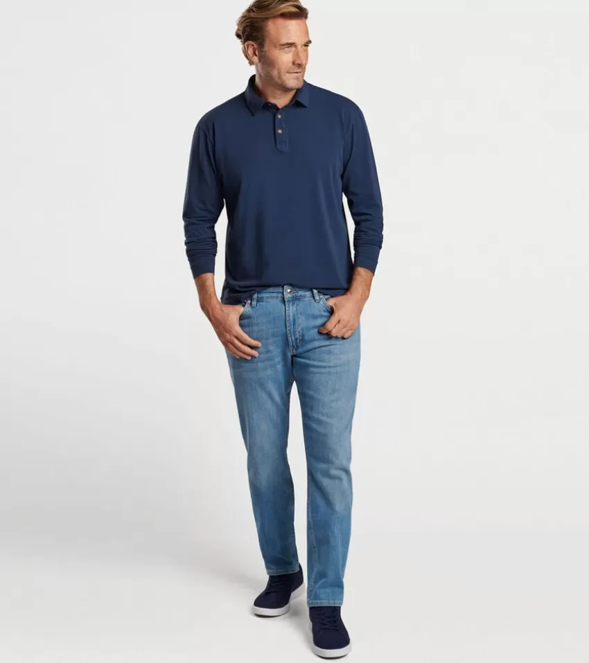 Peter Millar Polos^Lava Wash Long-Sleeve Polo Navy