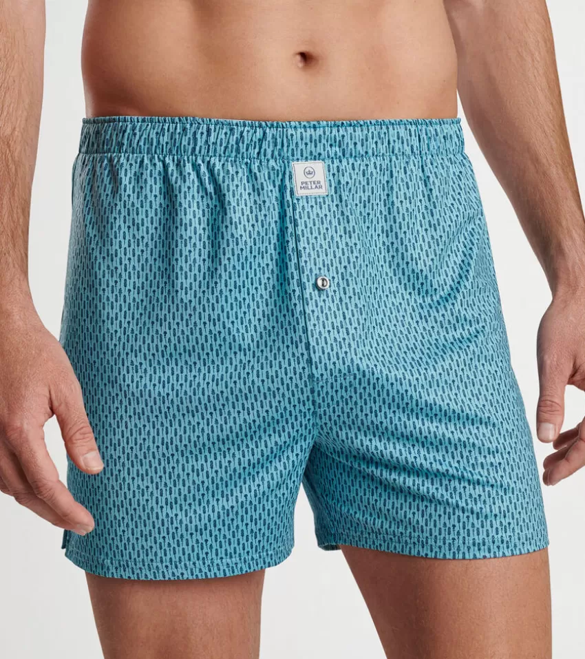 Peter Millar Boxers^Lavender Fields Performance Boxer Short Cyan