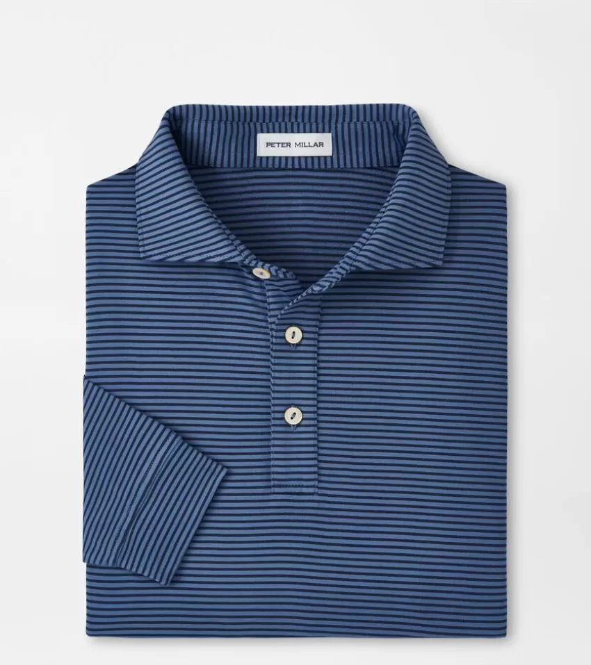 Peter Millar Polos^Lyons Performance Jersey Long-Sleeve Polo AstralBlue