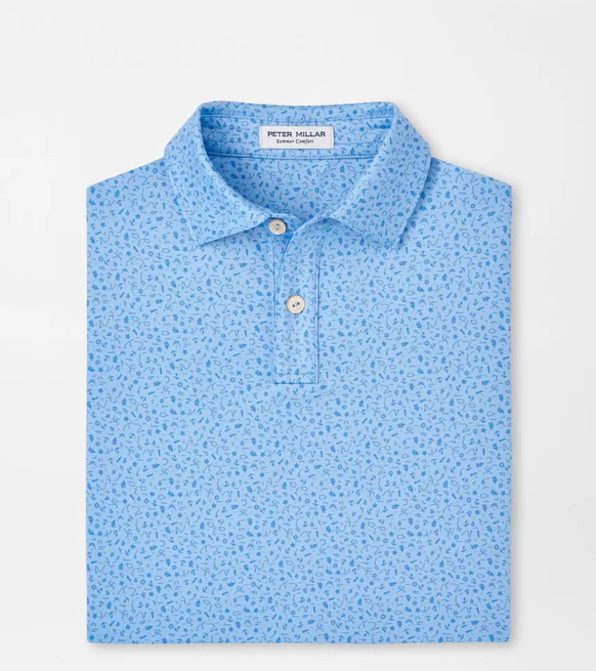 Peter Millar Clothing^Marine Navigation Youth Performance Jersey Polo CottageBlue