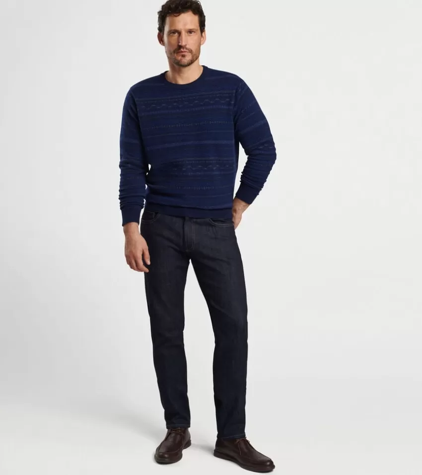 Peter Millar Sweaters^Midnight Fairisle Crewneck Sweater Navy