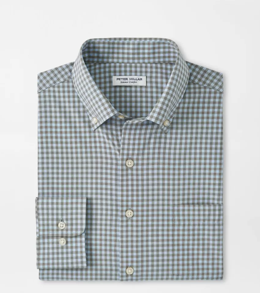 Peter Millar Sport Shirts^Murray Performance Poplin Sport Shirt BurntOrange