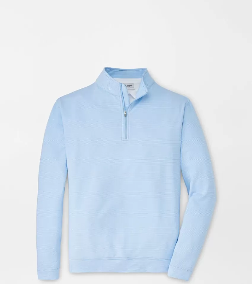 Peter Millar Pullovers | Pullovers^Perth Sugar Stripe Performance Quarter-Zip CottageBlue/White