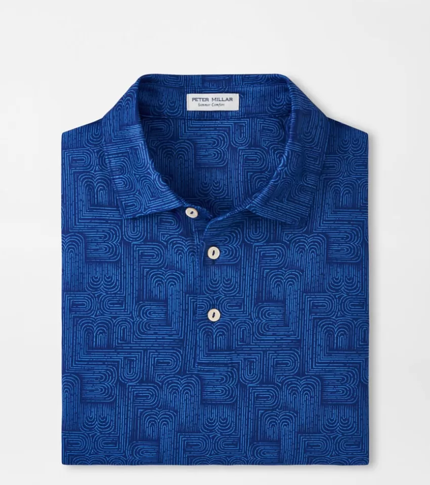 Peter Millar Polos | Polos^PM Maze Performance Jersey Polo SportNavy