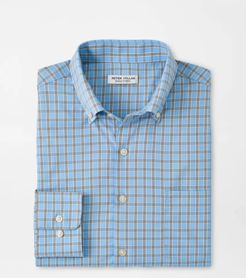 Peter Millar Sport Shirts^Rivers Performance Twill Sport Shirt CottageBlue