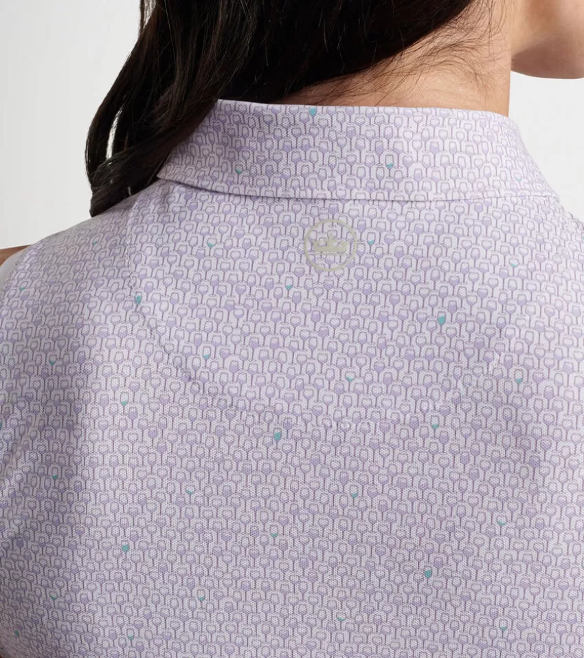 Peter Millar Polos & Shirts | Polos & Shirts^Sip and Swing Banded Sport Mesh Sleeveless Button Polo GARDENVIOLET