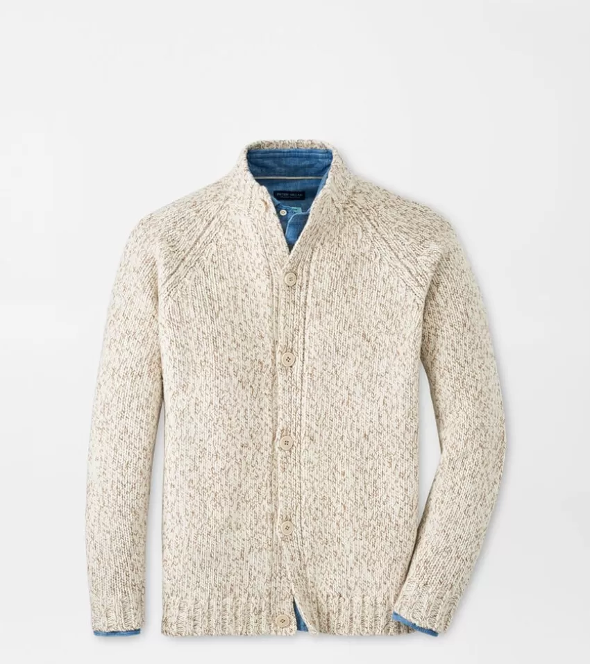 Peter Millar Sweaters^Strathmore Full Button Sweater Almond