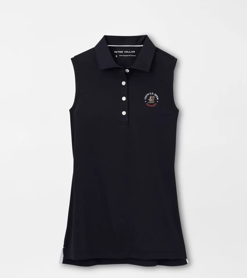 Peter Millar Polos & Shirts^125th U.S. Open Banded Sport Mesh Sleeveless Button Polo Black