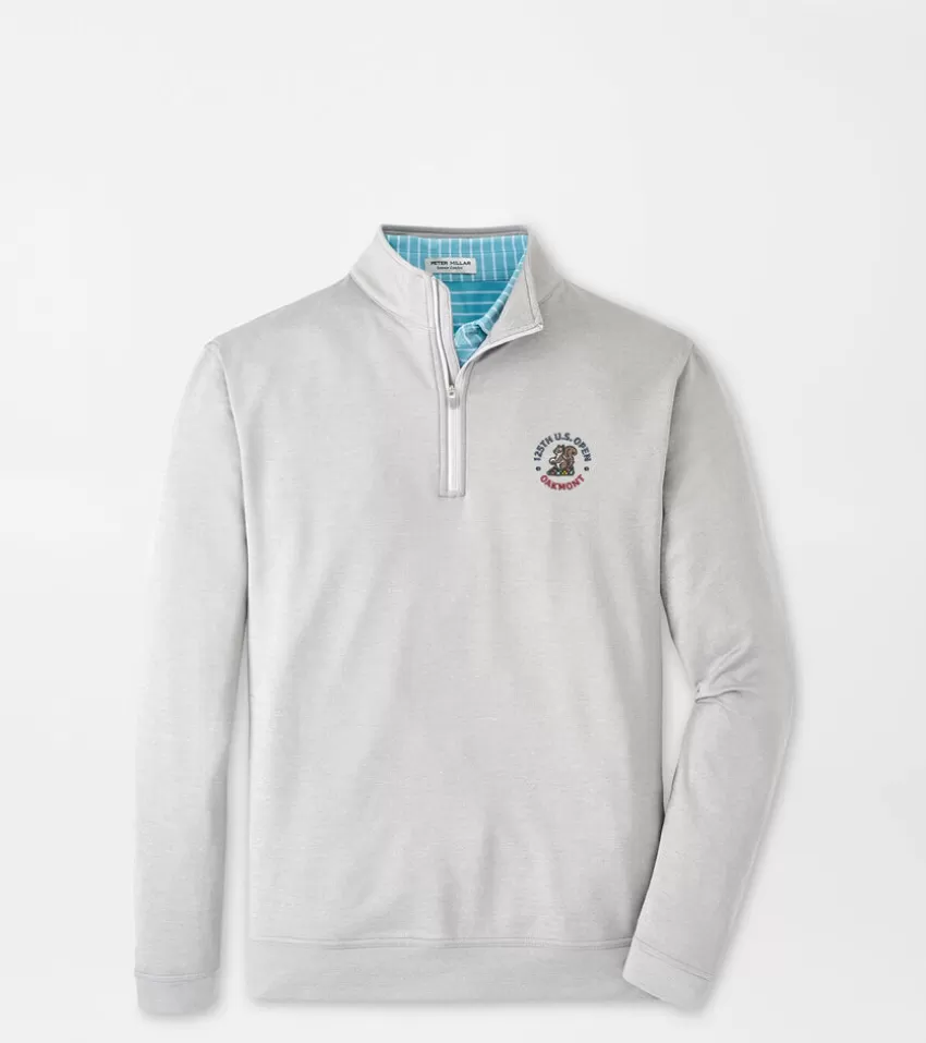 Peter Millar Pullovers^125th U.S. Open Perth Melange Performance Quarter Zip Navy