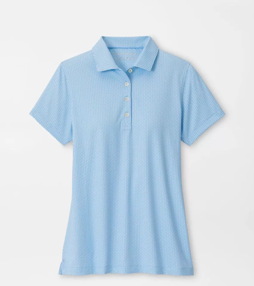 Peter Millar Polos & Shirts | Polos & Shirts^Trillium Neat Short-Sleeve Button Polo CottageBlue