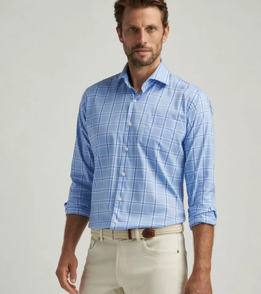 Peter Millar Sport Shirts^Ullswater Crown Lite Cotton-Stretch Sport Shirt CottageBlue