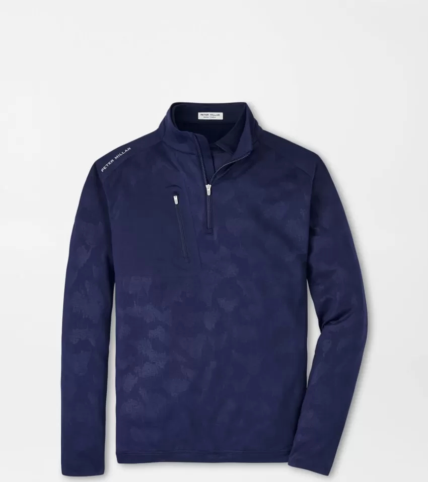 Peter Millar Pullovers | Pullovers^Verge Windowpane Camo Performance Quarter-Zip Navy