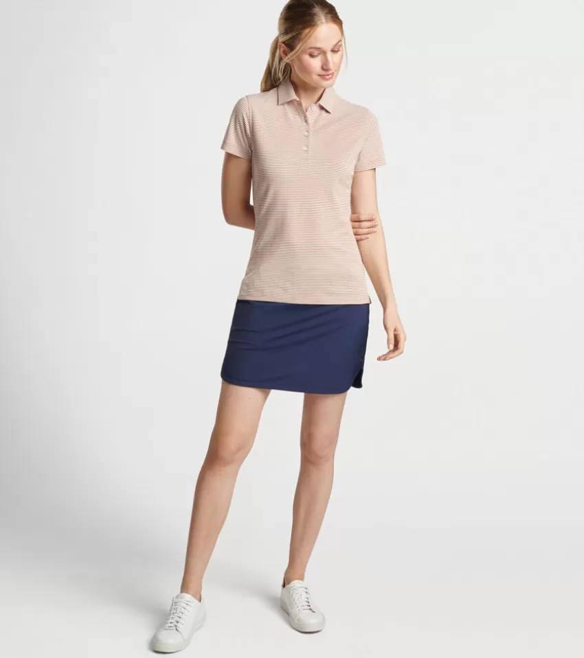 Peter Millar Polos & Shirts | Polos & Shirts^Vista Stripe Sport Mesh Short Sleeve Button Polo CAMEL/IVORY