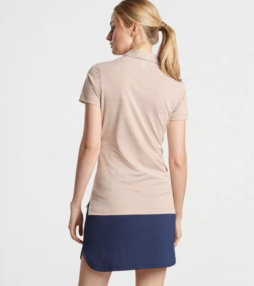 Peter Millar Polos & Shirts | Polos & Shirts^Vista Stripe Sport Mesh Short Sleeve Button Polo CAMEL/IVORY