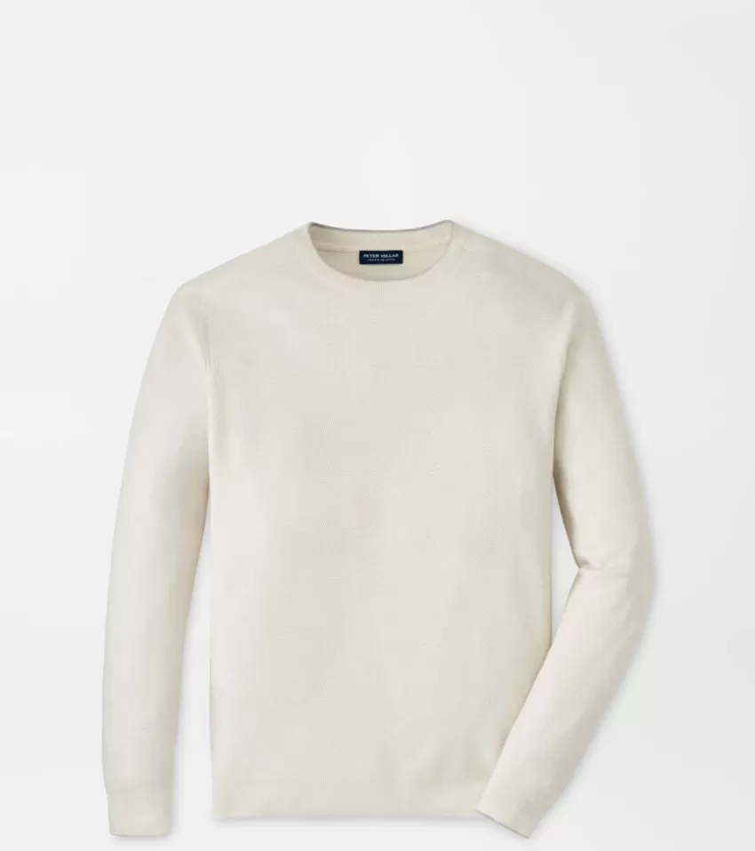 Peter Millar Sweaters | Pullovers^Voyager Cashmere-Silk Saddle Shoulder Crew Almond