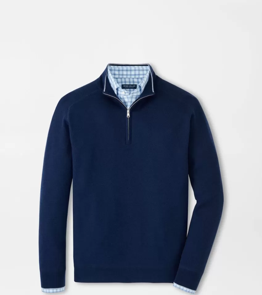 Peter Millar Sweaters | Pullovers^Voyager Cashmere-Silk Saddle Shoulder Quarter Zip ATLANTICNAVY