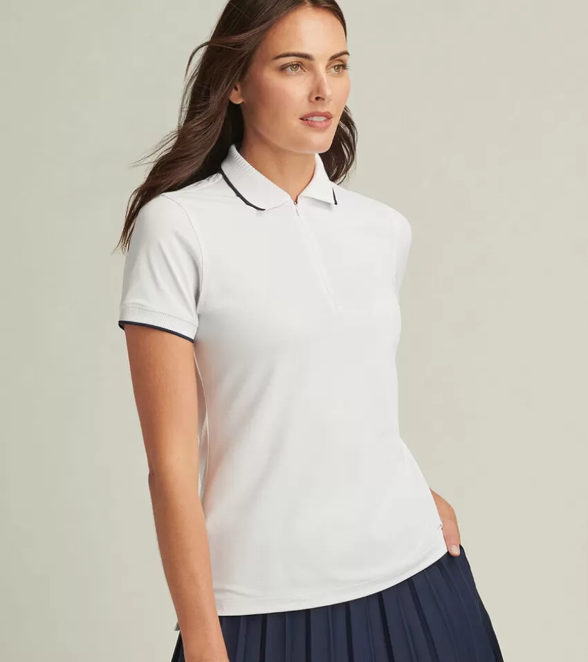 Peter Millar Polos & Shirts | Polos & Shirts^Whitworth Sport Mesh Short-Sleeve Polo CottageBlue/White