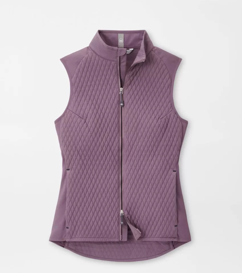 Peter Millar Women's Golf Outerwear^Women's Fuse Mini Diamond Quilt Hybrid Vest PARISIANFIG