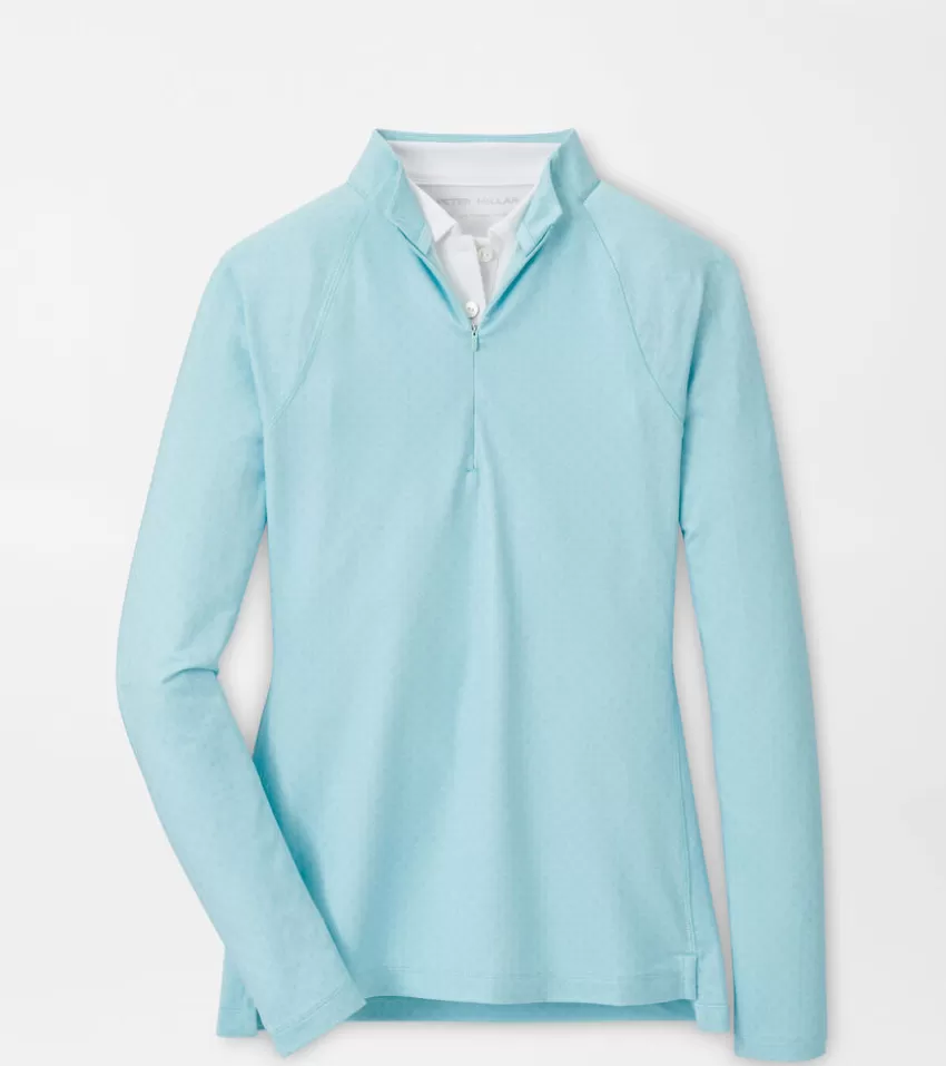 Peter Millar Pullovers & Layers | Pullovers & Layers^Women's Geo Print Raglan Sleeve Perth Layer BLUESPRUCE